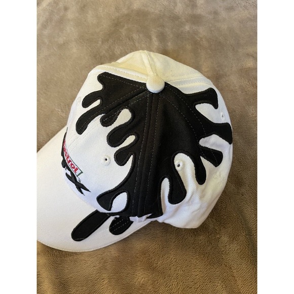 Castrol GTX FRAM Ball Cap White Premium Splatter Hat Adjustable Sludge Happens - Picture 7 of 7